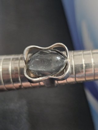 Anillo Plata Piedra Negra Ovalada