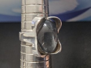 Anillo Plata Piedra Negra Ovalada