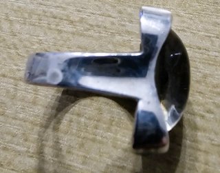 Anillo Plata Piedra Negra Ovalada