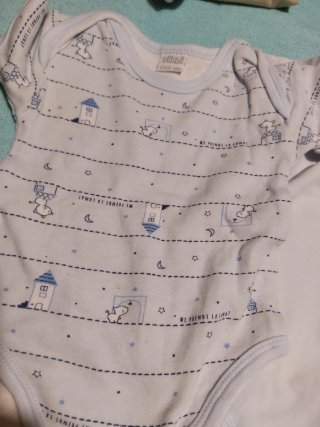 Bodi bebè bianco con disegno gatto e luna