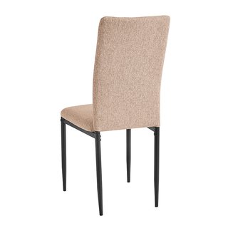 Silla de comedor beige/gris tela y metal