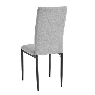 Silla de comedor beige/gris tela y metal