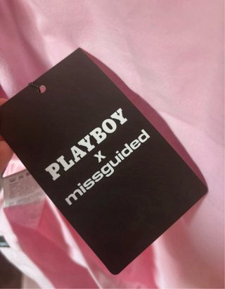 Top Playboy x Missguided Rosa Degradado