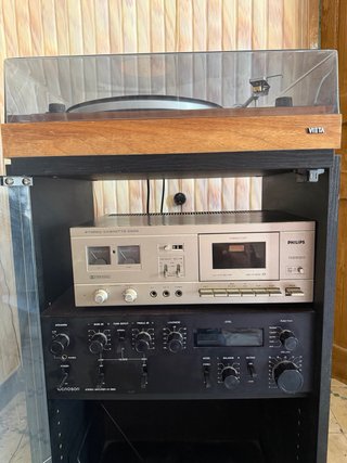 Conjunto de Tocadiscos Vieta G100 Negro/Marrón