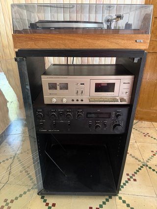Conjunto de Tocadiscos Vieta G100 Negro/Marrón