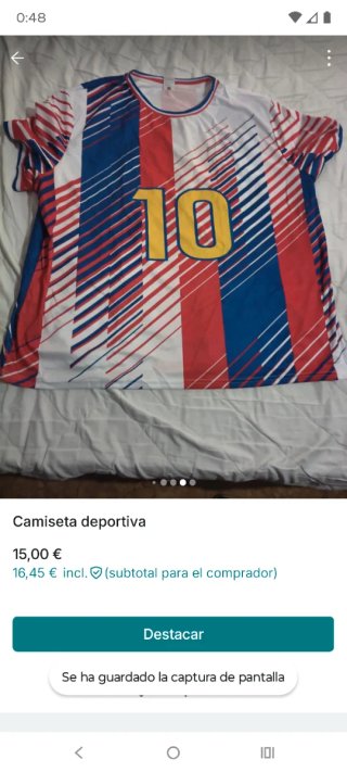 Camiseta deportiva con número 10