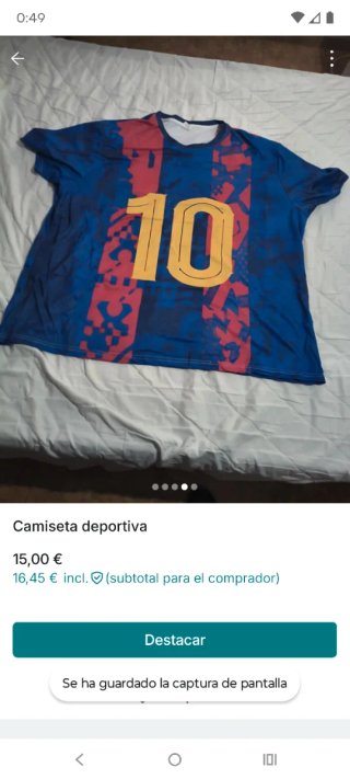 Camiseta deportiva con número 10