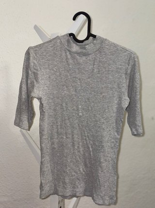 Camiseta Tommy Jeans Mujer Manga 3/4 Gris Talla S
