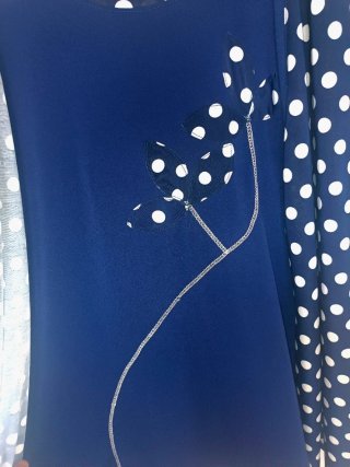 Blusa azul con lunares