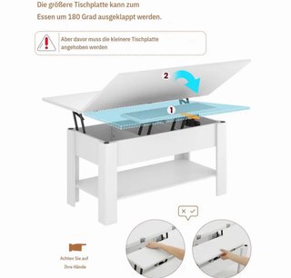 Mesa Centro Elevable Multifunción 3 en 1