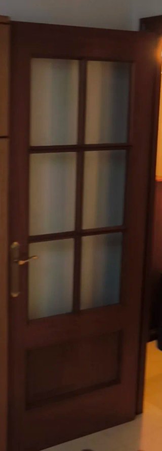 Puerta cocina madera maciza con cristales