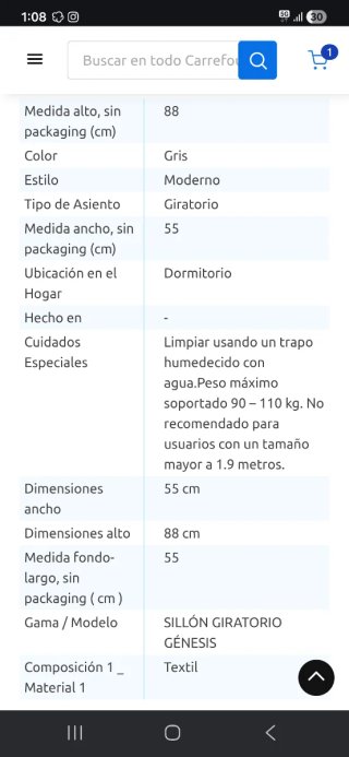 Silla escritorio oficina gris y blanca