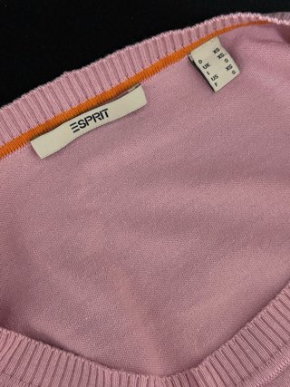 Jersey Esprit rosa cuello amplio talla S
