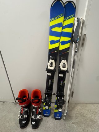 Esquís Salomon 100cm Niños + Bastones