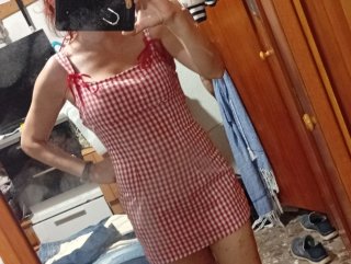 Vestido cuadros Vichy rojo SHEIN Talla S