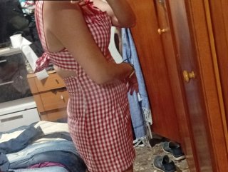 Vestido cuadros Vichy rojo SHEIN Talla S