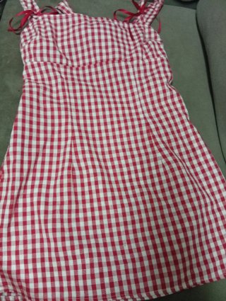 Vestido cuadros Vichy rojo SHEIN Talla S