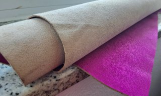 Retal Piel Metalizada Fucsia