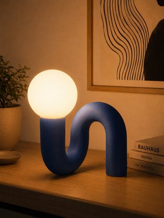 Lámpara LED Diseño Curva Azul