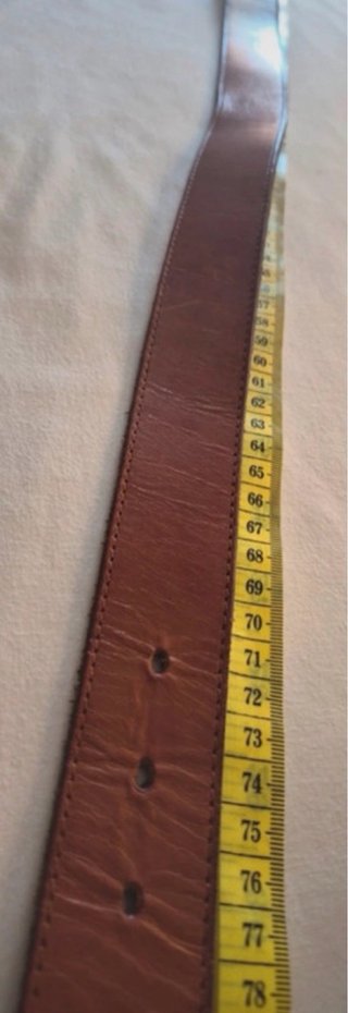 Cinturón Moschino Piel Marrón Hebilla Dorada