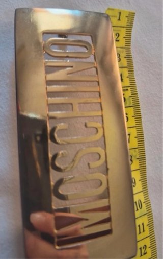 Cinturón Moschino Piel Marrón Hebilla Dorada