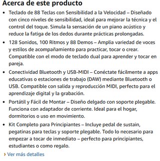 Piano Digital Donner DEP-1S teclas contrapesadas