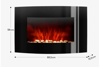 Chimenea Eléctrica Negra y Transparente