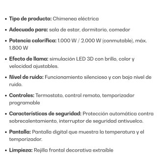Chimenea Eléctrica Negra y Transparente