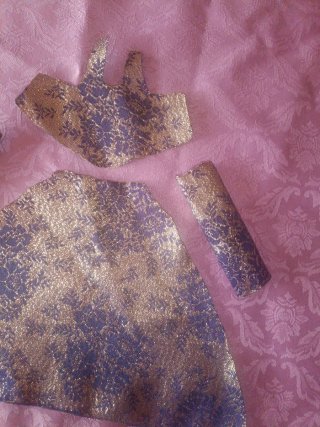 Saya para Virgen Brocado  16-20cm
