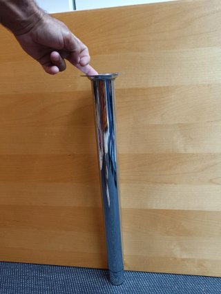 Pata mesa extensible acero plateada
