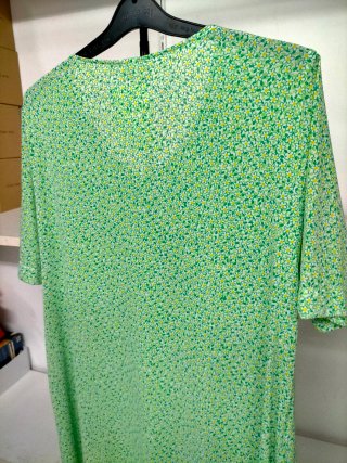 Vestido Gari Gimeno verde floral talla L