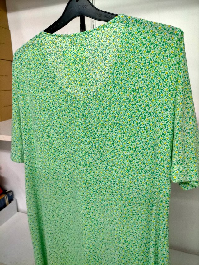 Vestido Gari Gimeno verde floral talla L