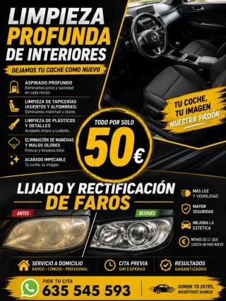 servicios de limpieza y restauración de faros