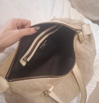 Bolso Andy 10 en lino y piel. Carolina Herrera