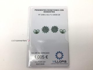 pendientes oro 18k con piedra