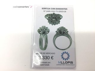sortija platino con piedra