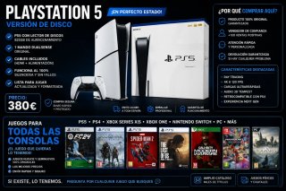 PS5 Disco 825GB + Mando original+JUEGOS a ELEGIR