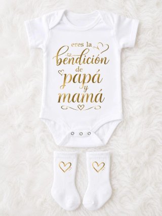 Body y calcetines bebé Bendición Papá y Mamá