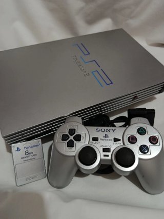 Consola PlayStation 2 Plata + Mando + Tarjeta Memo