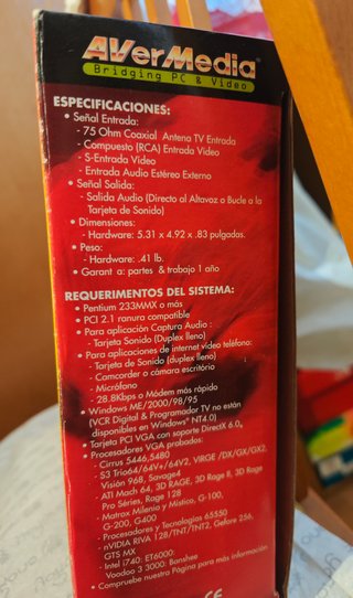 Avermedia AverTV Sintonizadora Capturadora TV