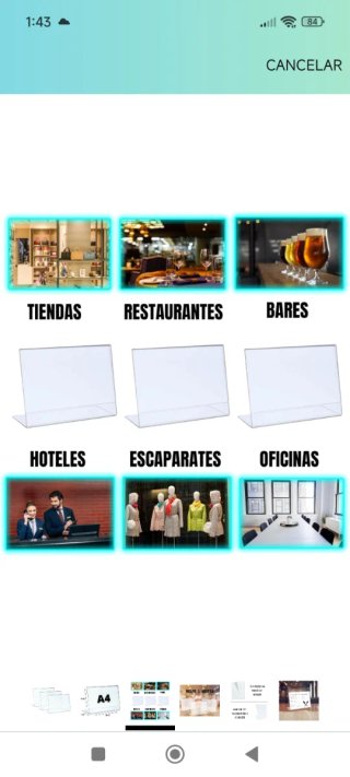 Expositor metacrilato transparente A4