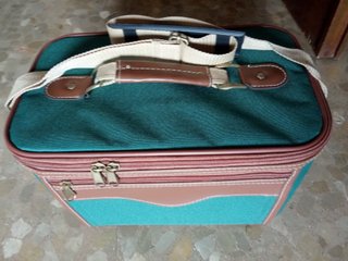 Bolso de fin de semana verde y marrón