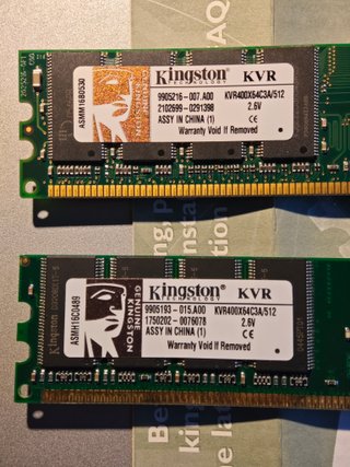 2x 512MB DDR400 Kingston RAM