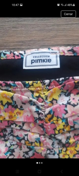 Blusa Pimkie Talla S Estampado Floral Fruncida