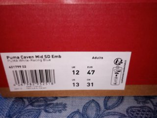 Scarpe Puma alte blu e bianche nuove