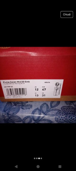 Scarpe Puma alte blu e bianche nuove