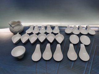 24 piezas de porcelana soporte para cucharas/Vajilla/cuencos o platos pequeños- arcoroc