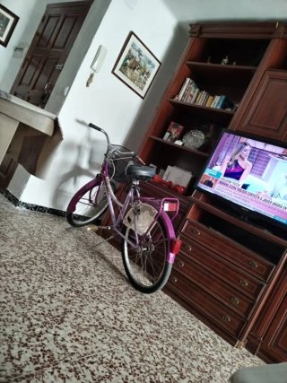 Bicicleta Morada con Cesta