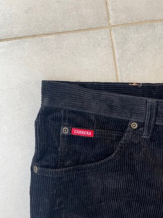 Pantaloni Carrera Velluto a Coste Neri Vintage