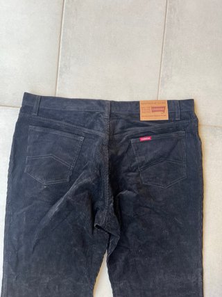 Pantaloni Carrera Velluto a Coste Neri Vintage